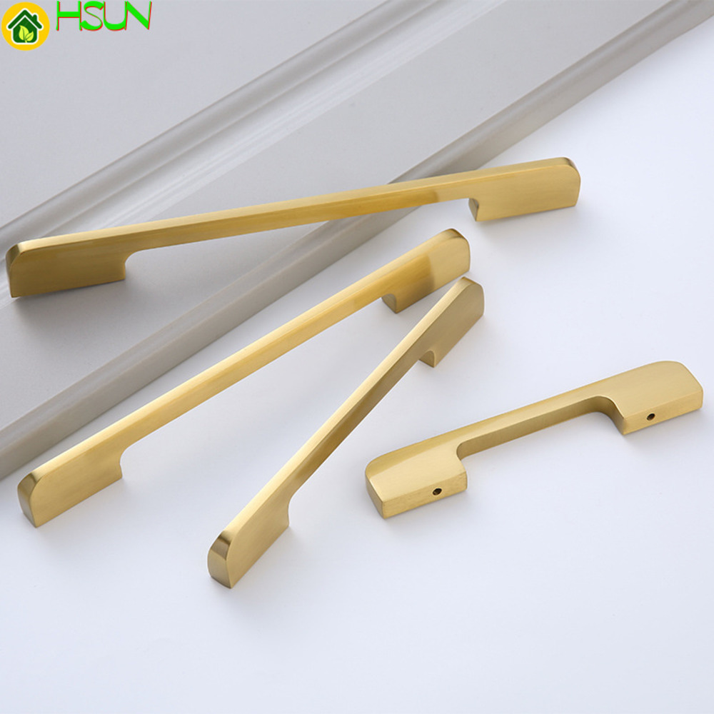 Furniture Hardware Paint - 新しい中国のドアゴールド純粋な真鍮ハンドル家具ハードウェアベッドサイドキャビネットワードローブ引き出しキャビネットハンドル