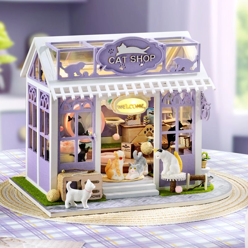 Furniture Paradise & Hardware Ghaziabad By Owner - DIY 木製子猫パラダイスコテージ置物ミニチュアキット組み立てられた家カーサ友人の誕生日プレゼント家の装飾工芸品