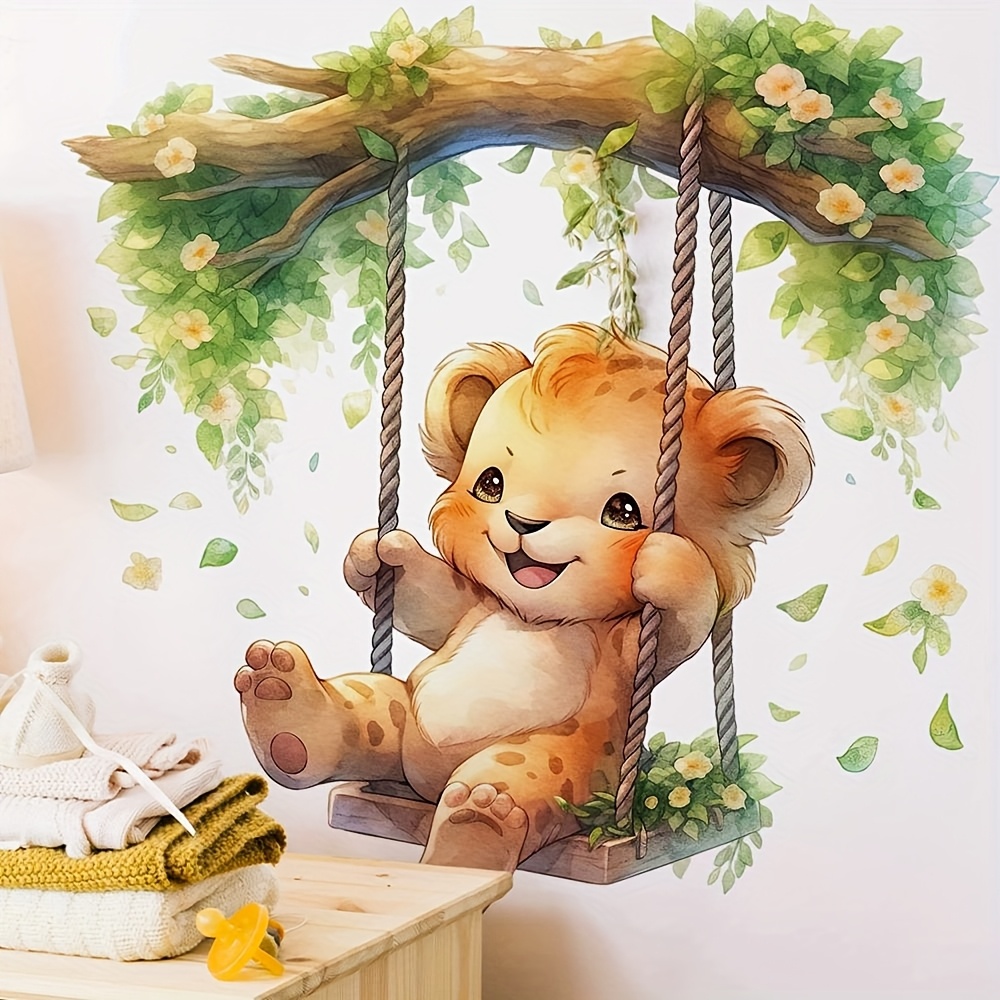 Furniture Paradise & Hardware Ghaziabad By Owner - 1 漫画動物パラダイスかわいい小さなヒョウスイングウォールステッカー部屋の装飾背景壁自己粘着ステッカーポーチキッチン玄関部屋の壁の装飾自己粘着ステッカー