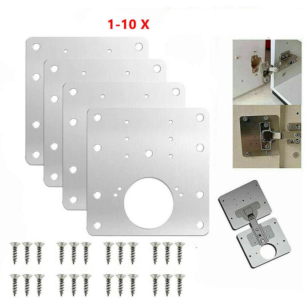 Furniture Hardware Repair - 10 個ドアヒンジステンレス鋼ドアヒンジキャビネットヒンジ修理プレートキットドア木箱家庭用家具ハードウェア