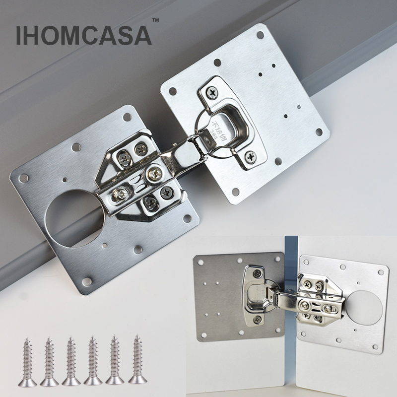 Furniture And Kitchen Hardware Fitting - ヒンジ修理プレートステンレス鋼キッチンカップボードドアヒンジ修理キャビネット生姜家具継手ハードウェアアクセサリー