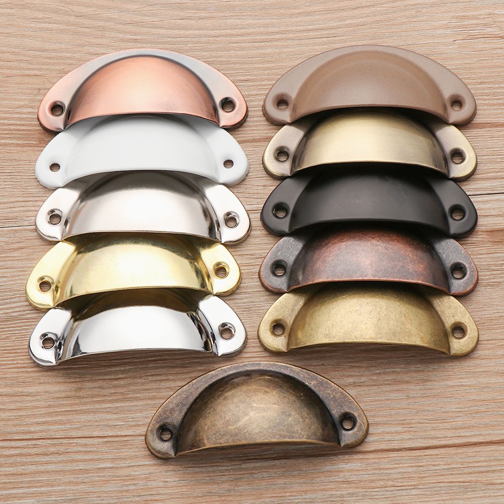 Vintage Furniture Hardware Pulls - 2個アンティーク真鍮シェルプルハンドルレトロ鉄ワードローブドア98ミリメートル家具ハードウェア継手キッチン引き出しノブキャビネット