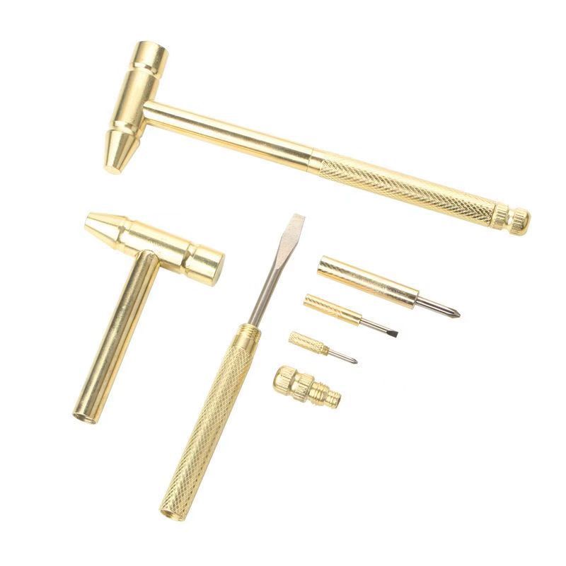 Furniture Hardware Repair - 6 in 1ミニハンマードライバーマルチツール、携帯用手動工具、家庭用家具の組み立てと固定のニーズに対応