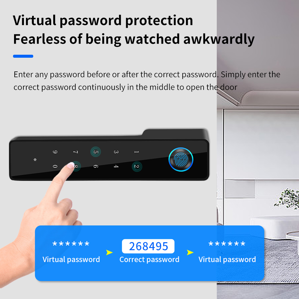 ミニマリスト電子指紋サイレントドアロックサポート Tuya  - Furniture Hardware Tools のレビューと価格