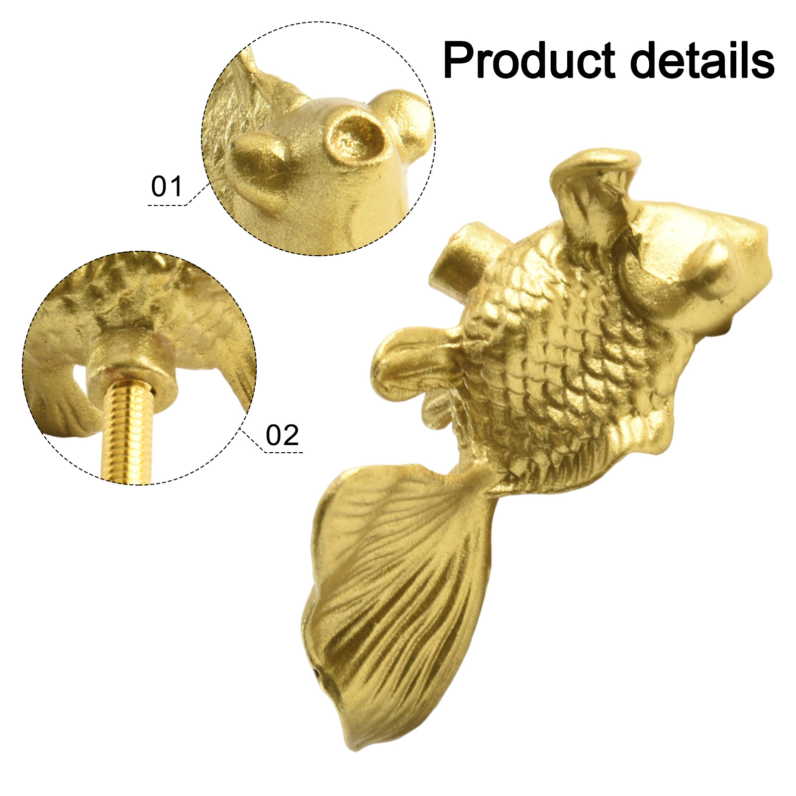 金魚キャビネットハンドル真鍮製引き出しノブユニークな動物型食 - Unique Furniture Hardware Pulls のレビューと価格