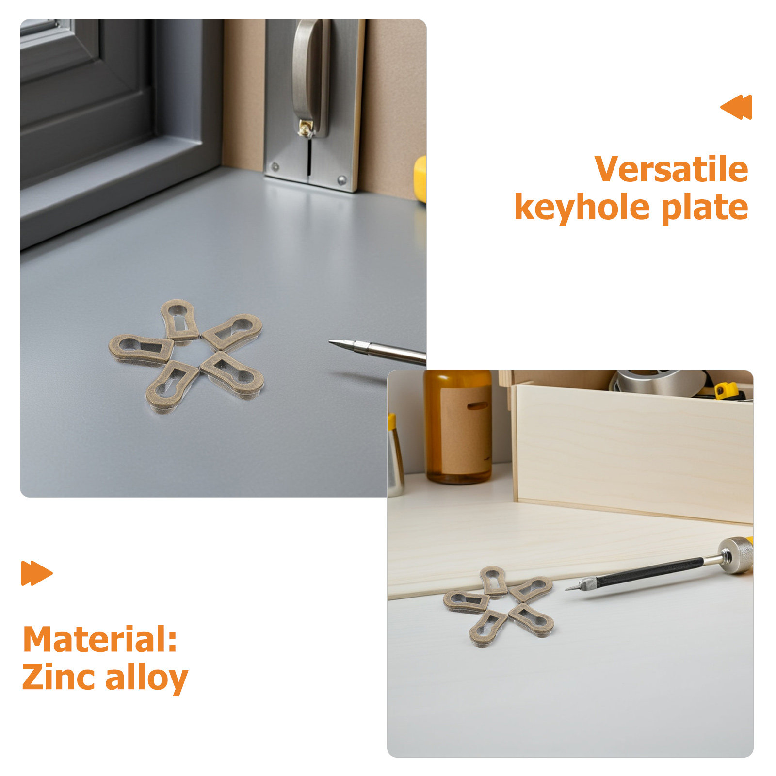 12 個の楕円形亜鉛合金キーホールエスカッションプレート装飾 - Furniture Hardware Tools のレビューと価格