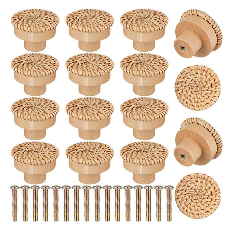 ABLQ 木製ハンドル ブナ材籐引き出しノブ ワードローブ家 - Furniture Hardware Paint のレビューと価格