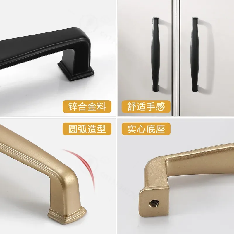 Yijia ブラックキャビネットドアハンドルシンプルなワード - Furniture Hardware Wholesale のレビューと価格