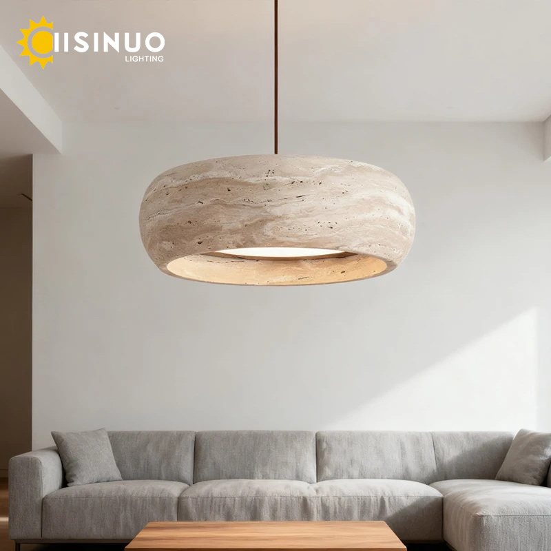 侘び寂び天然石ペンダントランプ トラバーチン石製丸型LEDベ - Cabinet Knob Round のレビューと価格