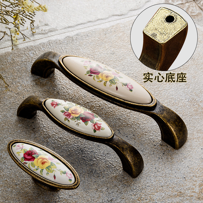 ヴィンテージセラミックハンドルアンティークブロンズキャビネッ - Vintage Furniture Hardware Pulls のレビューと価格