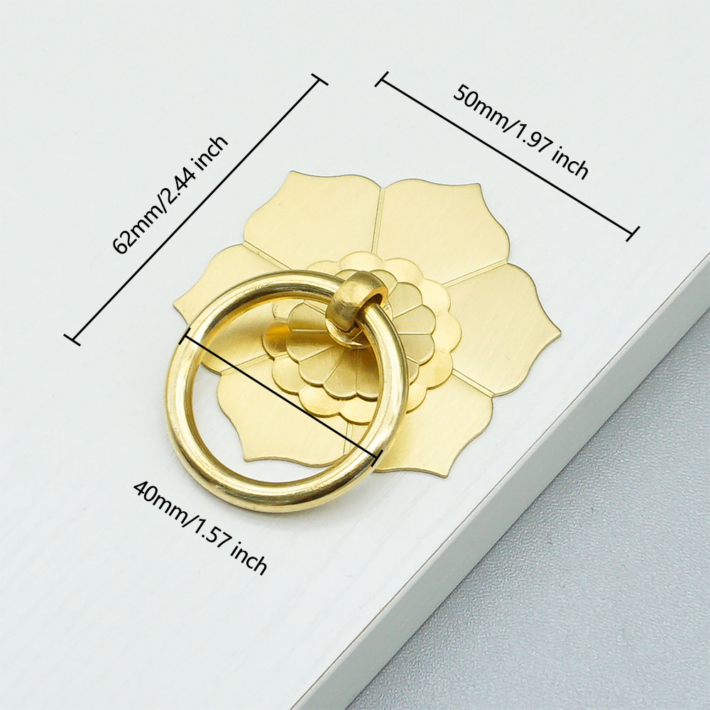 花柄真鍮製キャビネットドアノブ ドロップリングハンガーリング - Unique Furniture Hardware Pulls のレビューと価格