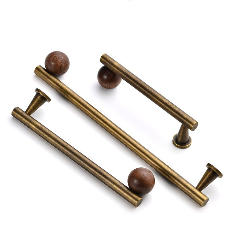 フランス製真鍮ウォールナット木製家具ハンドル ゴールド/ブロ - Furniture And Kitchen Hardware Fitting のレビューと価格