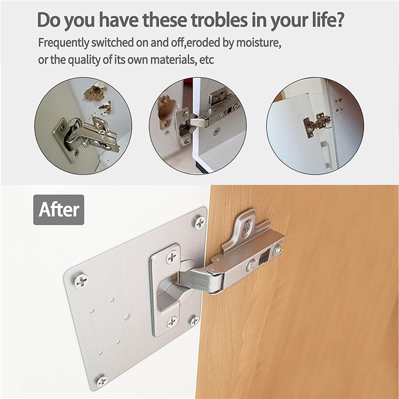 KAK 8 個ヒンジ修理プレートつや消しステンレス鋼キャビネ - Furniture Hardware Repair のレビューと価格