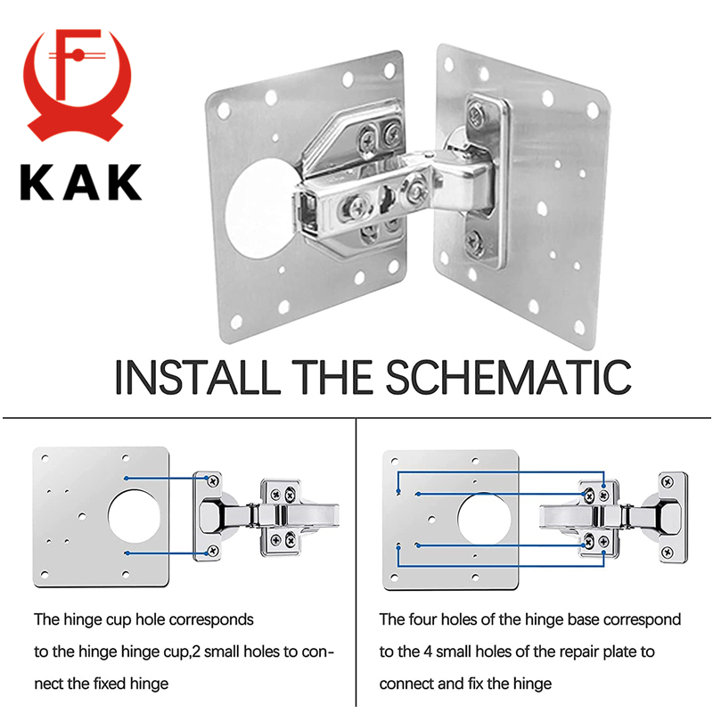 KAK 8 個ヒンジ修理プレートつや消しステンレス鋼キャビネ - Furniture Hardware Repair のレビューと価格