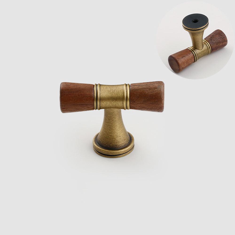 ヴィンテージクルミ真鍮ハンドルラウンドノブ食器棚ハンドルライ - Vintage Furniture Hardware Pulls のレビューと価格