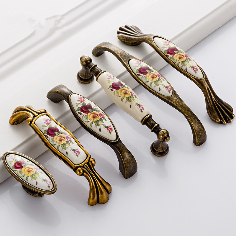 ヴィンテージセラミックハンドルキャビネットプルノブワードロー - Vintage Furniture Hardware Pulls のレビューと価格