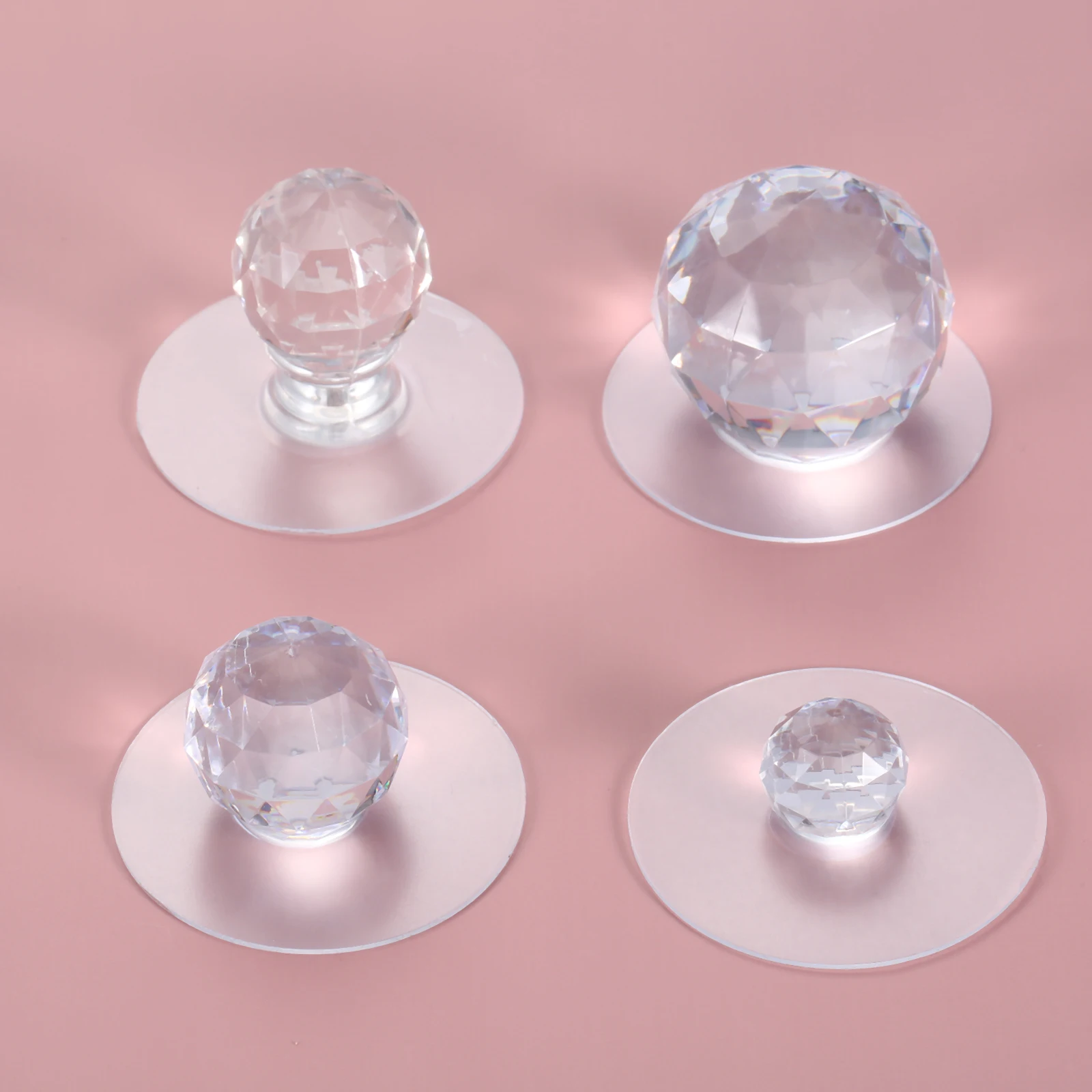 透明アクリルキャビネット2個ドリルフリー透明アクリルキャビネ - Cabinet Knob Round のレビューと価格