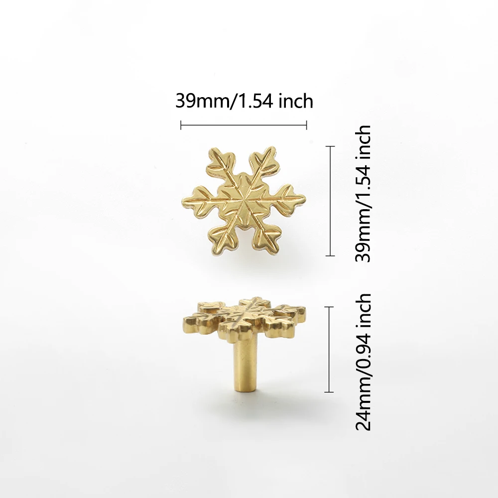 スノーフレーク真鍮キャビネットドアノブ、ユニークな引き出し、 - Unique Furniture Hardware Pulls のレビューと価格