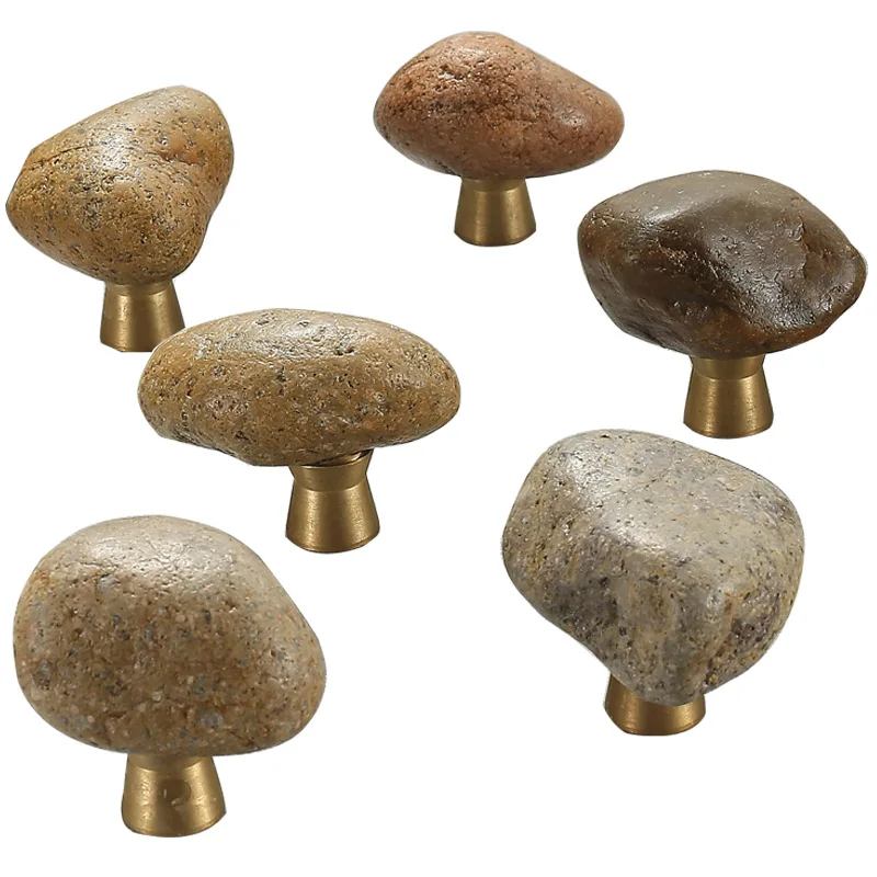 1 ピースユニークな天然石 + 亜鉛合金ドア引き出しキャビネ - Unique Furniture Hardware Pulls のレビューと価格